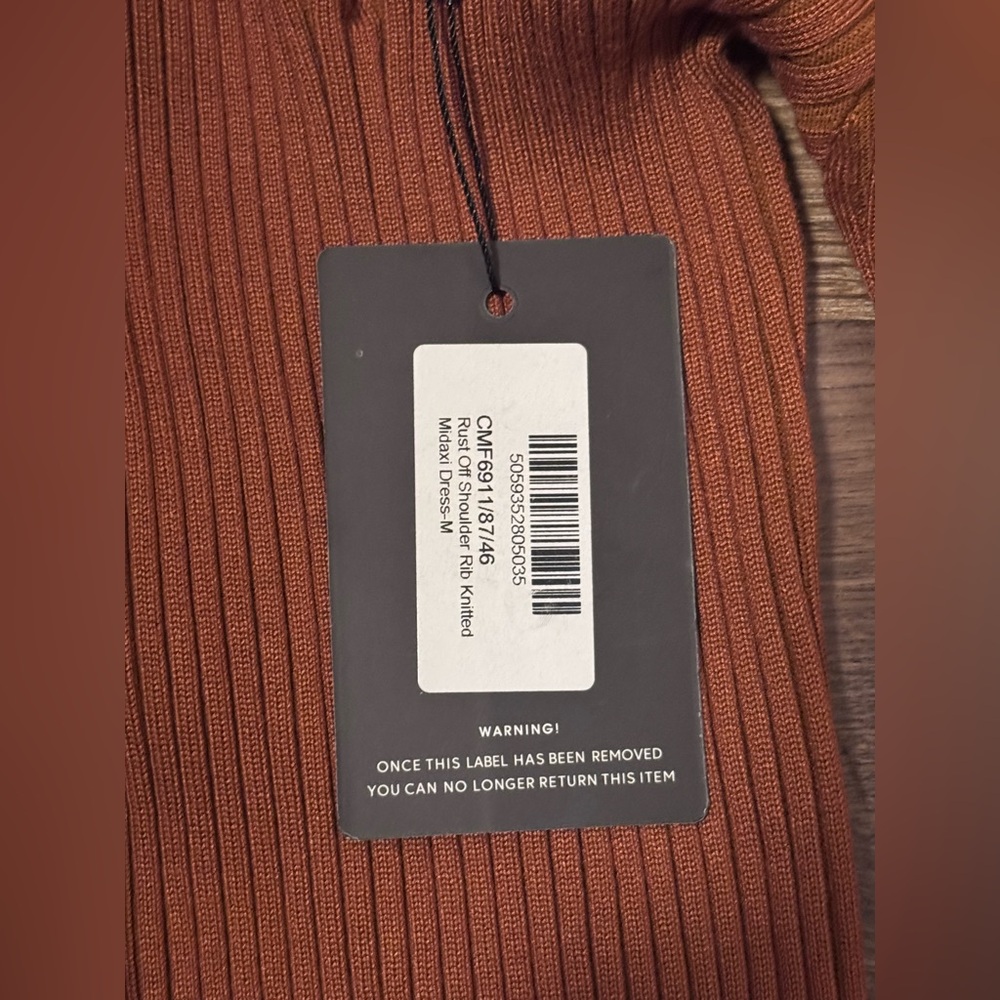 Brand new super stretchy Rust Knitted Sweater midi dress M